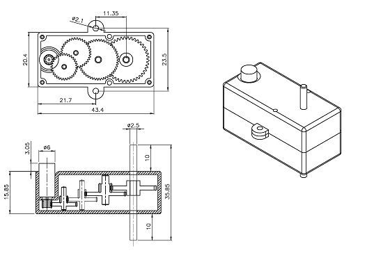 Picture of 1:360 Mini RC Car Gearbox